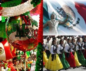 пазл День независимости Мексики. Почтили память 16 сентября 1810, начало борьбы против испанского господства